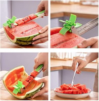Kiuiom görögdinnye szeletelő szélmalom kés rozsdamentes acél gyümölcsvilla, zöld színben pitaya, papaja, cantaloupe 3