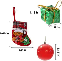 Kiuiom Karácsonyi Dekoráció Szett 4 Darab Zokni Díszítés Baubles Ajándékdoboz 2