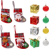 Kiuiom Karácsonyi Dekoráció Szett 4 Darab Zokni Díszítés Baubles Ajándékdoboz 1