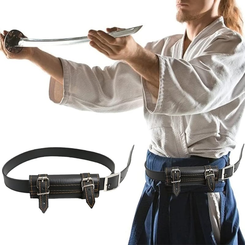 Kiuiom Katana Schwerthalter mit Gürtel, Cosplay und Samurai-Enthusiasten, robuster Gürtel für komfortables Tragen, perfektes Zubehör für Nac