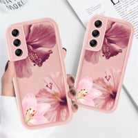 Kryt na Samsung Galaxy S21 FE 5G, 6,7-palcový, ružový kvetinový vzor, nárazuvzdorné silikónové TPU ochranné puzdro s ochranou fotoaparátu pre dievčatá 7