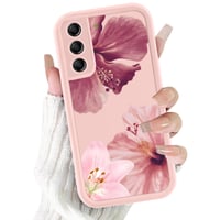 Kryt na Samsung Galaxy S21 FE 5G, 6,7-palcový, ružový kvetinový vzor, nárazuvzdorné silikónové TPU ochranné puzdro s ochranou fotoaparátu pre dievčatá 1
