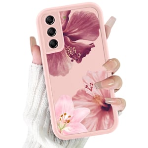 Maskica za Samsung Galaxy S21 FE 5G od 6,7 inča, silikonska TPU maska s uzorkom ružičastog cvijeća, otporna na udarce, sa zaštitom za kameru, za djevojke