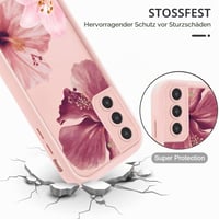 Kryt na Samsung Galaxy S21 FE 5G, 6,7-palcový, ružový kvetinový vzor, nárazuvzdorné silikónové TPU ochranné puzdro s ochranou fotoaparátu pre dievčatá 4