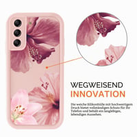 Kryt na Samsung Galaxy S21 FE 5G, 6,7-palcový, ružový kvetinový vzor, nárazuvzdorné silikónové TPU ochranné puzdro s ochranou fotoaparátu pre dievčatá 2