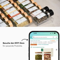 Set 4 Recipiente din Sticlă KIVY cu Capac din Bambus, 1200 ml - Borcane Etanșe fără BPA pentru Cereale și Alimente 6