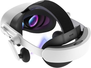 KIWI design K4 Duo DualFast audio traka za glavu s baterijom za Meta Quest 3/3S - crno-bijela