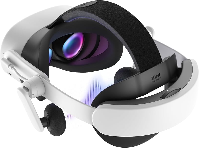KIWI design Audio fejpánt akkumulátor Meta Quest 3/3S K4 Duo DualFast VR kiegyensúlyozott hangszett tartozék fekete-fehér