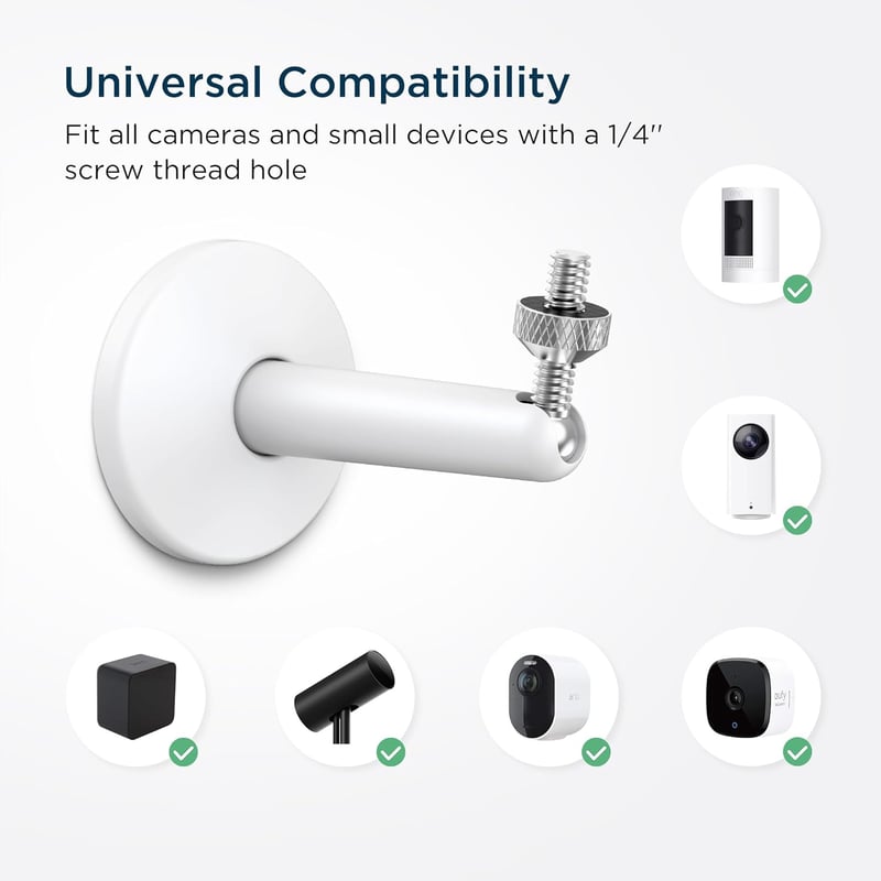 KIWI design Kamera Fali Tartó 2db Fehér, Wyze Cam Pan Kompatibilis Biztonsági Kamera Konzol