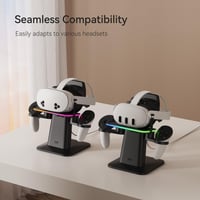 Magnetická nabíjacia stanica KIWI design RGB pre Meta Quest 3S/3/2/Pro VR headset a ovládače, vertikálny dok 5