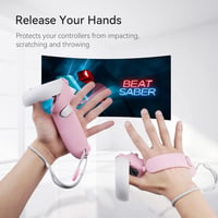KIWI design Quest 2 Kontroller Markolat Rózsaszín Nagyobb Kézhez Csuklópánttal 7