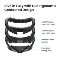 KIWI design V3 arcfelület-csere Meta Quest 3 VR headsethez - PU bőr - fekete 6