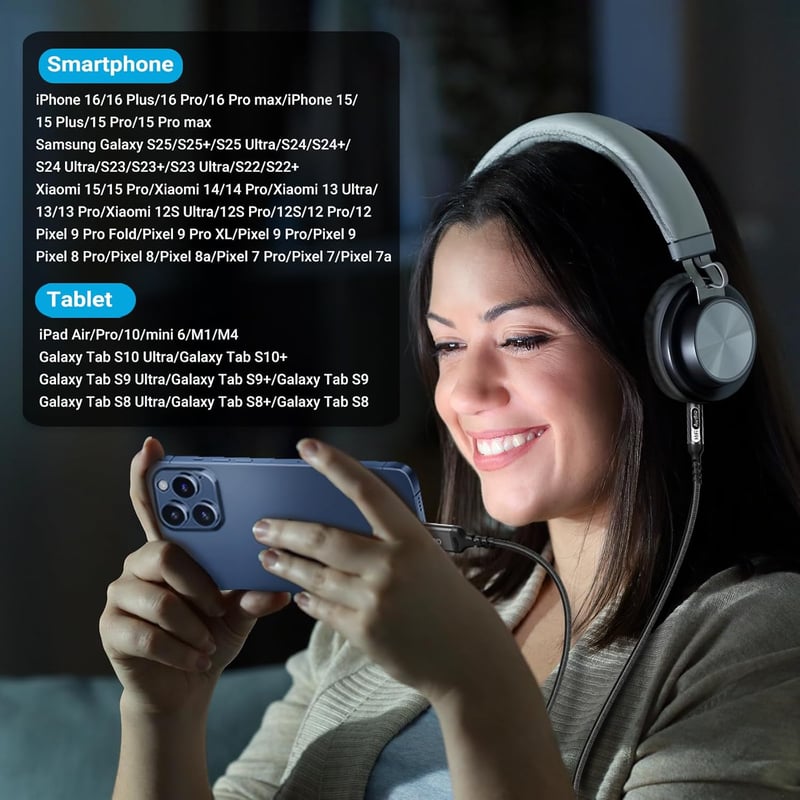 KiwiBird USB-C 3.5mm Jack Aux Kábel HiFi DAC 1.2m iPhone 16 15 Galaxy S25 S24