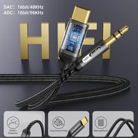 KiwiBird USB-C 3.5mm Jack Aux Kábel HiFi DAC 1.2m iPhone 16 15 Galaxy S25 S24 6