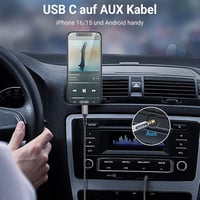 KiwiBird USB-C 3.5mm Jack Aux Kábel HiFi DAC 1.2m iPhone 16 15 Galaxy S25 S24 3