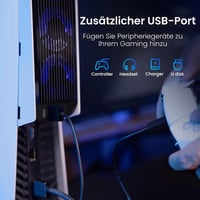 Ventilator de răcire silențios KIWIHOME pentru PS5 2020 cu reglare automată a turației, port USB 3.0 și lumină LED, alb (nu este compatibil cu PS5 Slim sau Pro) 7