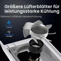 Ventilator de răcire silențios KIWIHOME pentru PS5 2020 cu reglare automată a turației, port USB 3.0 și lumină LED, alb (nu este compatibil cu PS5 Slim sau Pro) 3