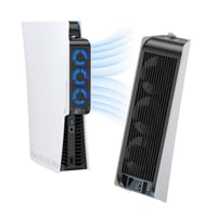 Ventilator de răcire silențios KIWIHOME pentru PS5 2020 cu reglare automată a turației, port USB 3.0 și lumină LED, alb (nu este compatibil cu PS5 Slim sau Pro) 1