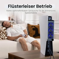 Ventilator de răcire silențios KIWIHOME pentru PS5 2020 cu reglare automată a turației, port USB 3.0 și lumină LED, alb (nu este compatibil cu PS5 Slim sau Pro) 6