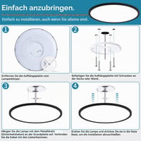 KIWIVIC 50W LED mennyezeti lámpa lapos kivitel 59 cm átmérő dimmelhető 1800K éjszakai fénnyel 10