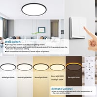 KIWIVIC 50W LED mennyezeti lámpa lapos kivitel 59 cm átmérő dimmelhető 1800K éjszakai fénnyel 6