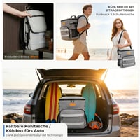 Rucsac frigorific pliabil Kiximay 30L, geantă termoizolantă mare, coș frigorific, păstrează rece 24+ ore, impermeabil, pentru picnic, camping, plajă, grătar 3