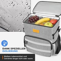 Rucsac frigorific pliabil Kiximay 30L, geantă termoizolantă mare, coș frigorific, păstrează rece 24+ ore, impermeabil, pentru picnic, camping, plajă, grătar 6