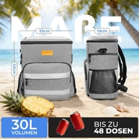 Rucsac frigorific pliabil Kiximay 30L, geantă termoizolantă mare, coș frigorific, păstrează rece 24+ ore, impermeabil, pentru picnic, camping, plajă, grătar 7