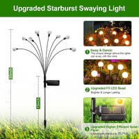 Kizozo 4 darabos szolár lámpa készlet, 10 LED-es tüzérfly, IP65 vízálló kertilámpa 8