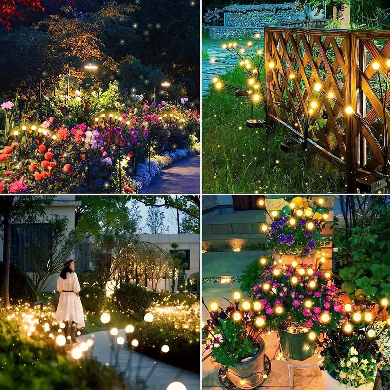 Kizozo 4 darabos szolár lámpa készlet, 10 LED-es tüzérfly, IP65 vízálló kertilámpa