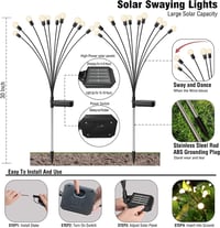 Kizozo 4 darabos szolár lámpa készlet, 10 LED-es tüzérfly, IP65 vízálló kertilámpa 2