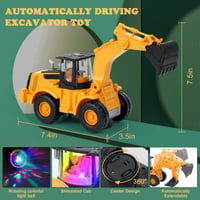 Detské rýpadlo Kiztoys so zvukom a svetlom, automatický pohyb, stavebné vozidlo pre deti od 3 do 7 rokov 5