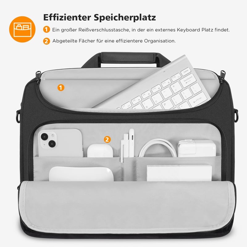 KIZUNA 14 Inch Laptop Táska MacBook Air 15 M3 Lenovo IdeaPad Flex 5 HP EliteBook Fekete