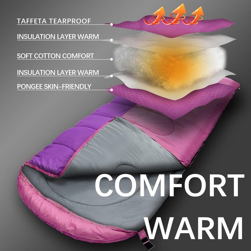KKHBD XL Hálózsák 10°C Felnőtt Kempingzsák 3-4 Évszak Mosható 220x85cm