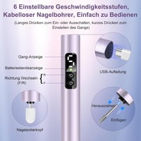 KKMOL Vezeték nélküli géles köröm csiszoló 25000 rpm elektromos körömreszelő 2