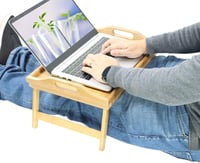 KKTONER Bambusz Ágyasztal Tálca Összecsukható Lábakkal Reggeli Tálca Laptop Asztal Ágyban Evéshez Hordozható Bambusz Asztal 6