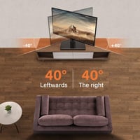 KKTONER Stand TV universal de podea pentru ecrane de 27-65 inch, din sticlă securizată, cu organizator de cabluri, înălțime reglabilă și pivotant, până la 40 kg 4