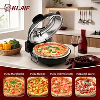 klaif Elektromos pizza sütő 420°C, külön állítható felső és alsó hő, 31 cm kerámia pizza kő, 1200 W, kompakt fekete 7
