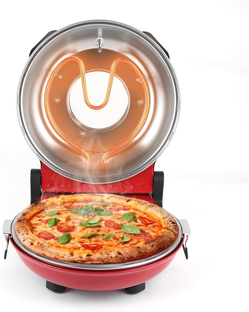 KLAIF Elektromos Pizzasütő 31cm Kerámia Kővel, 420°C, 1200W, Asztalra Helyezhető