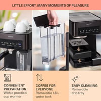 Klarstein 1.8L Espresso Kávéfőző Tejhabosítóval, 20 Bar, Rozsdamentes Acél 6