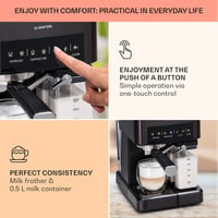 Klarstein 1.8L Espresso Kávéfőző Tejhabosítóval, 20 Bar, Rozsdamentes Acél 3