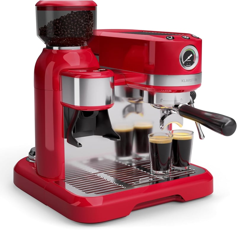 KLARSTEIN Bella Café Espresso Kávéfőző 19 Bar Beépített Kávédarálóval és Tejhabosítóval