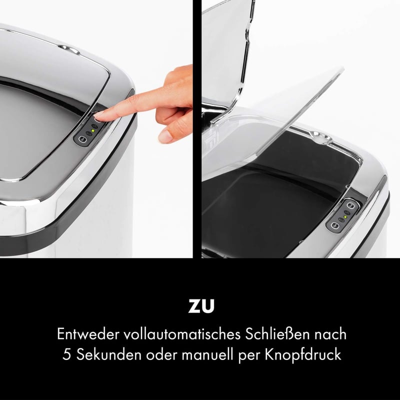 Klarstein Cleansmann 30L Szenzoros Szemetes Automatikus Nyitás Rozsdamentes Acél