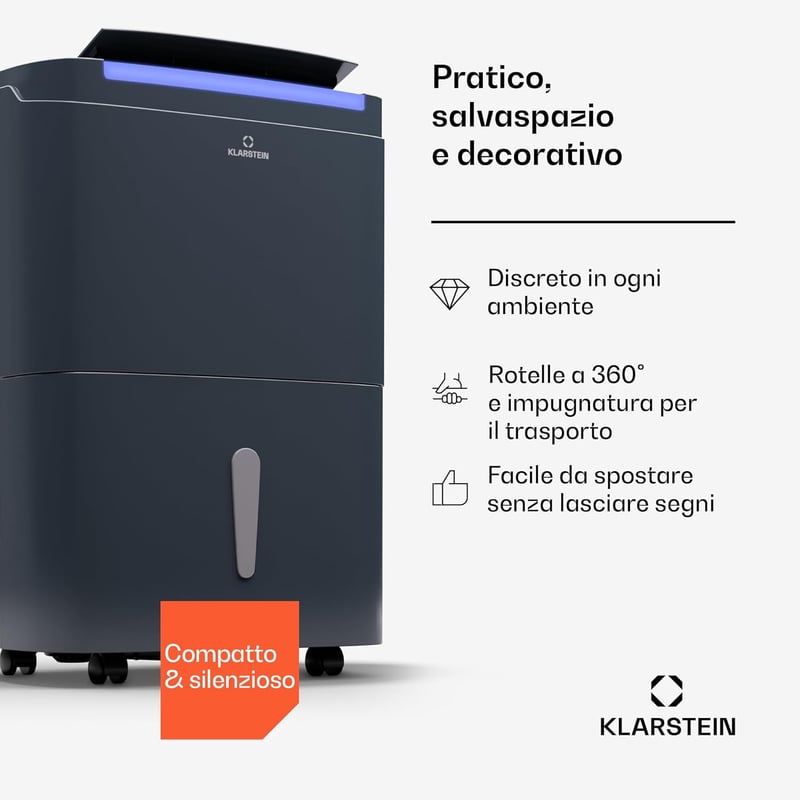 Klarstein DryFry Connect okos páramentesítő 30L hálószobához csendes légtisztító