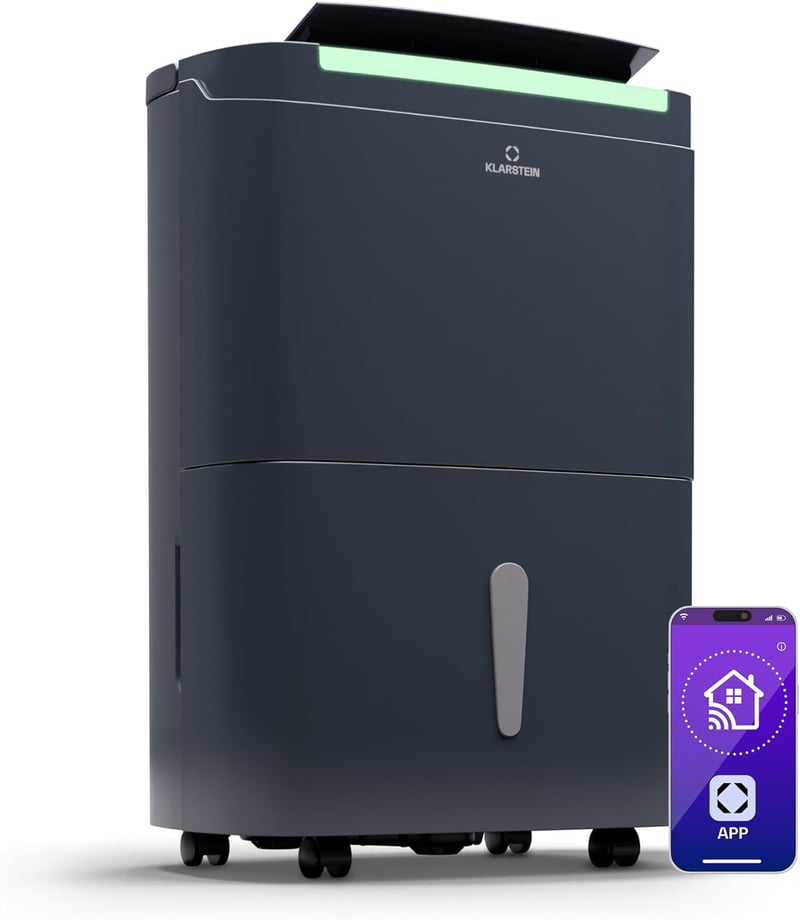 Klarstein DryFry Connect okos páramentesítő 30L hálószobához csendes légtisztító