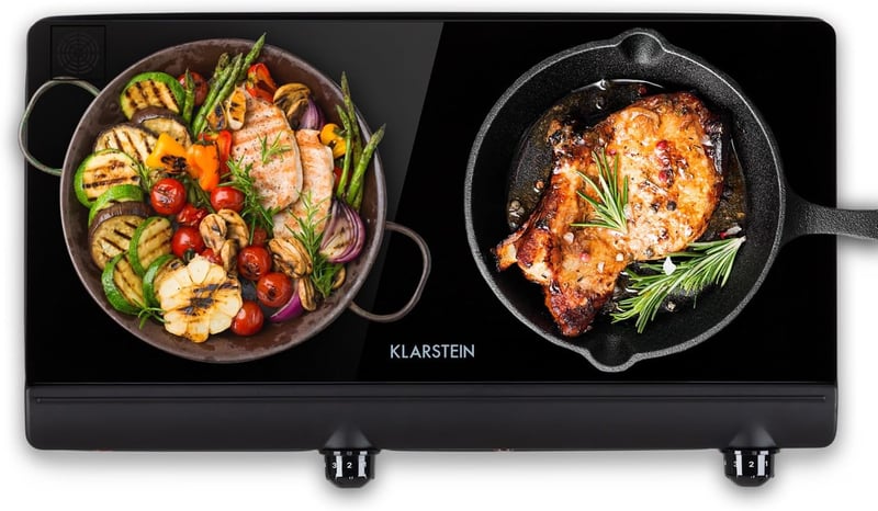 Klarstein Elektromos Főzőlap 2400W Kétégős Vitrocerámia Konyhai Főzőfelület