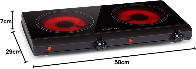 Klarstein Elektromos Főzőlap 2400W Kétégős Vitrocerámia Konyhai Főzőfelület