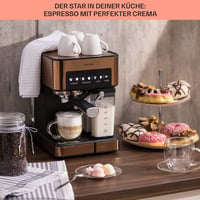 Klarstein Espresso Kávéfőző Tejhabosítóval 20 Bar Rozsdamentes Acél 1350W 4