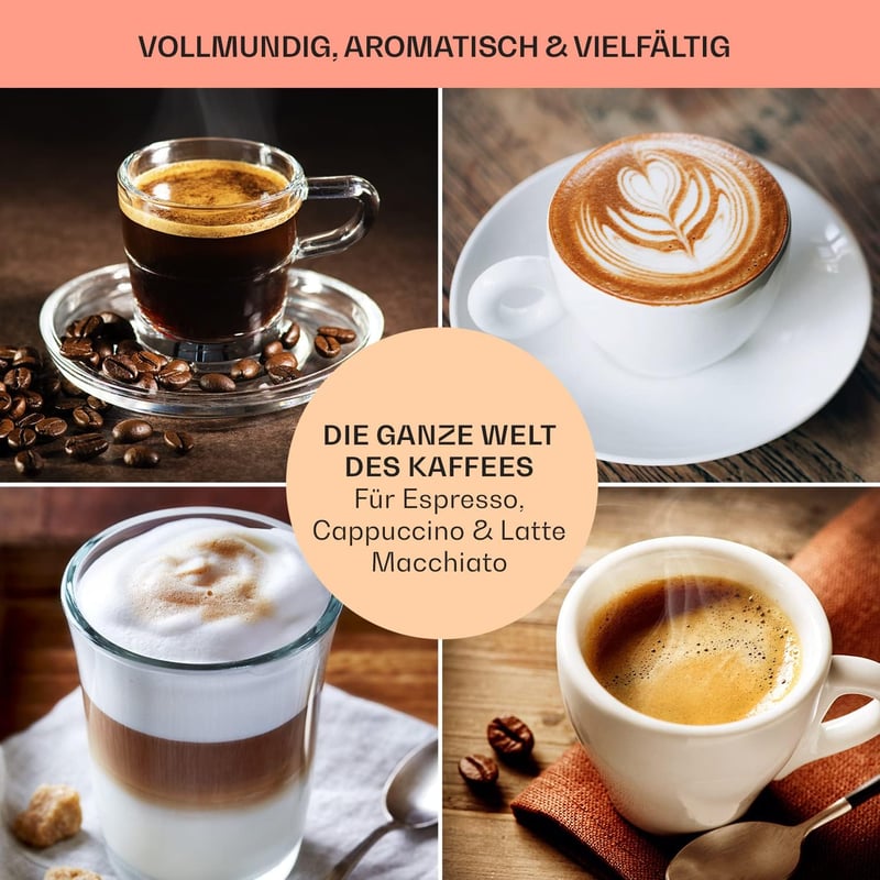 Klarstein Espresso Kávéfőző Tejhabosítóval 20 Bar Rozsdamentes Acél 1350W
