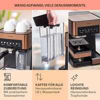 Klarstein Espresso Kávéfőző Tejhabosítóval 20 Bar Rozsdamentes Acél 1350W 6